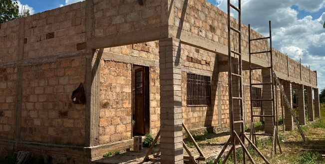 Living facilities for the boys under construction in Eastern Congo