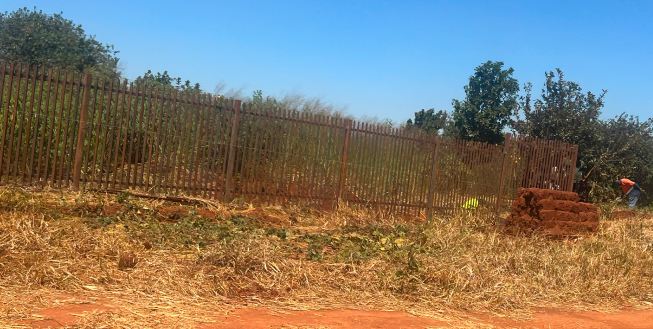 Security fence around the IGHM compound in security fence in Eastern Congo